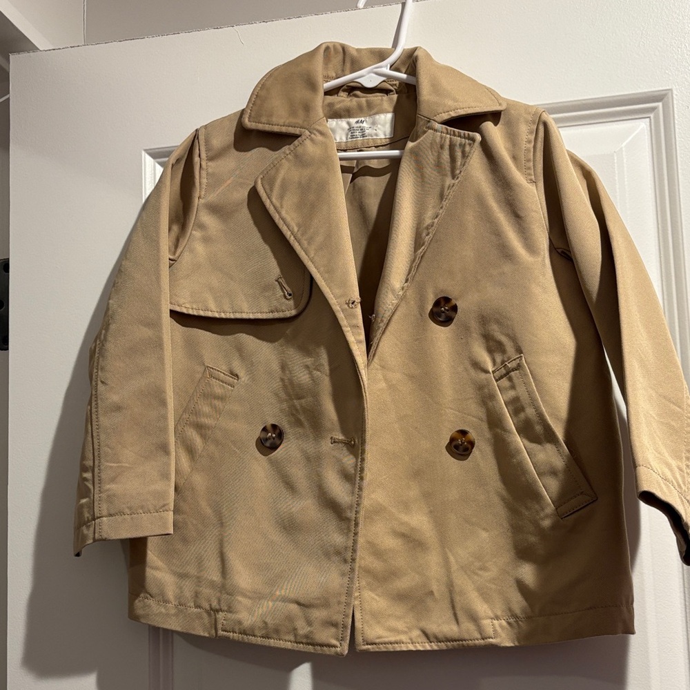 5T Tan Double-Breasted Peacoat
